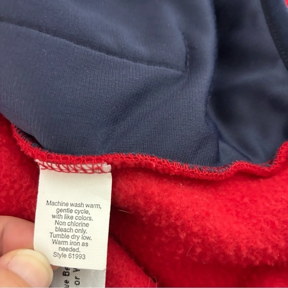 J. Crew Red Fleece Full Zip Jacket Men's Large Pockets Casual Lightweight Basic